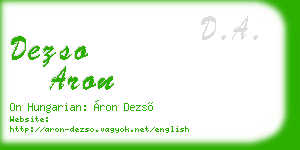 dezso aron business card